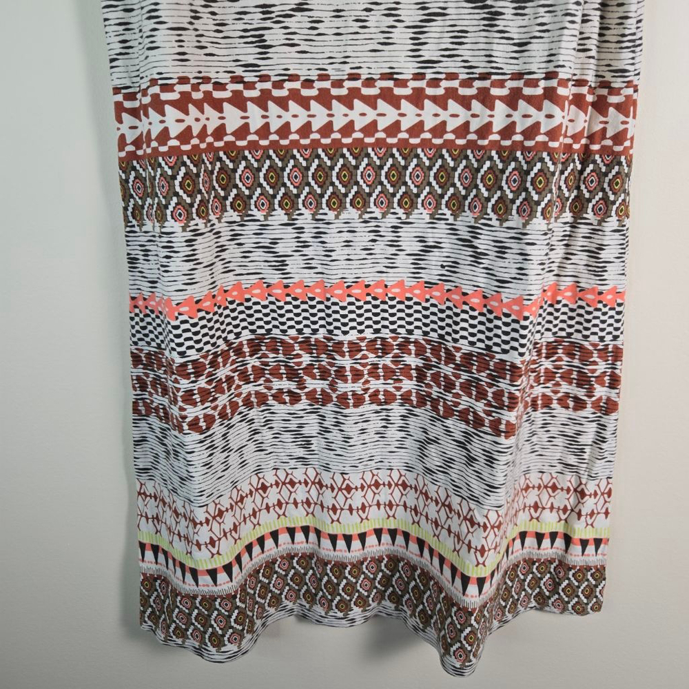 Women's Athleta White Brown Geometric Strapless Maxi Dress S - Picture 10 of 11